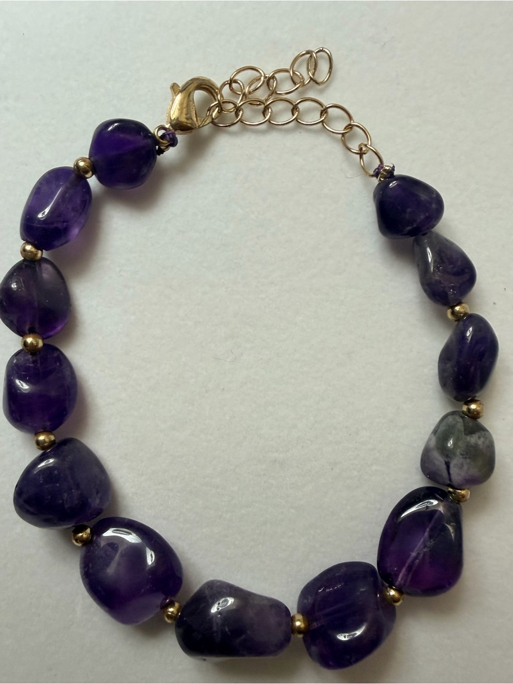 Lusso Purple Amethyst Bracelet with Gold Accents
